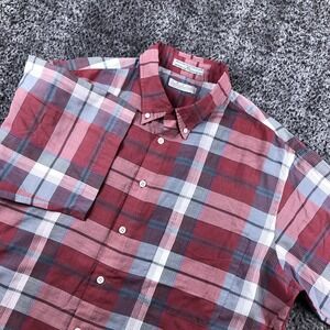 Vintage Levi's Colorgraphs Shirt Mens XL Red Plaid Short Sleeve‎ Button Up Korea
